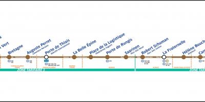 Karte von Paris Tramway T7