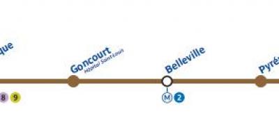 Karte von Paris U-Bahn-Linie 11