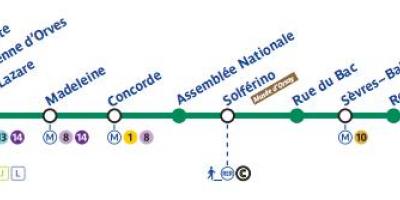Karte von Paris U-Bahn-Linie 12