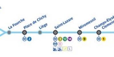 Karte von Paris U-Bahn-Linie 13