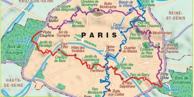 Karte von Paris Wandern