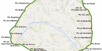 Karte der Stadt von Paris