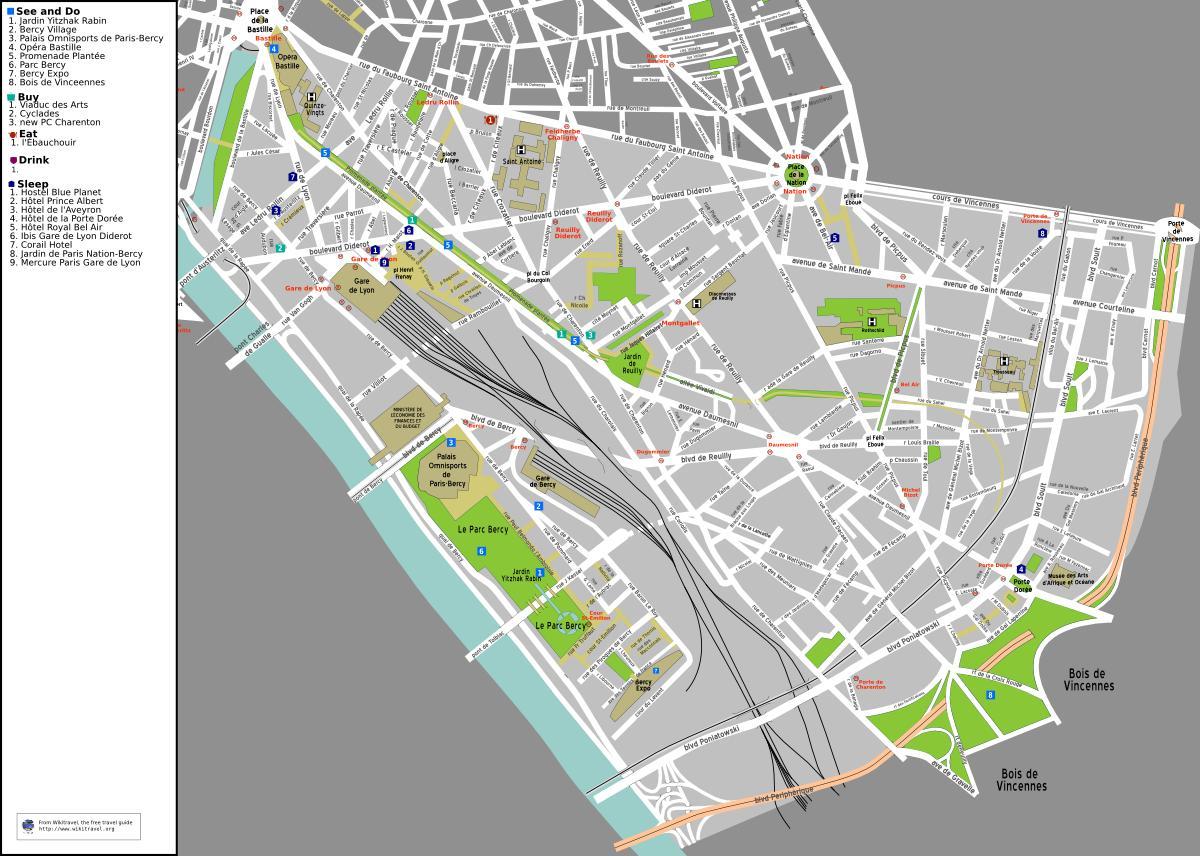 Landkarte von 12th arrondissement von Paris
