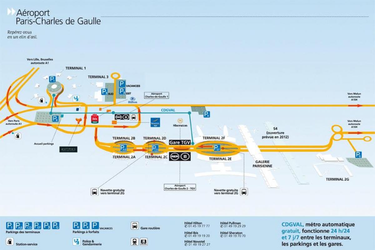 Karte von Flughafen Charles de Gaulle