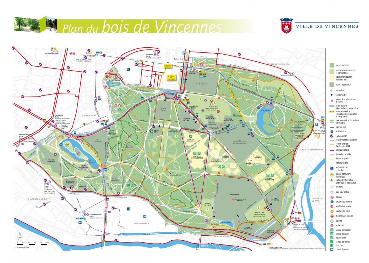 Karte des Bois de Vincennes