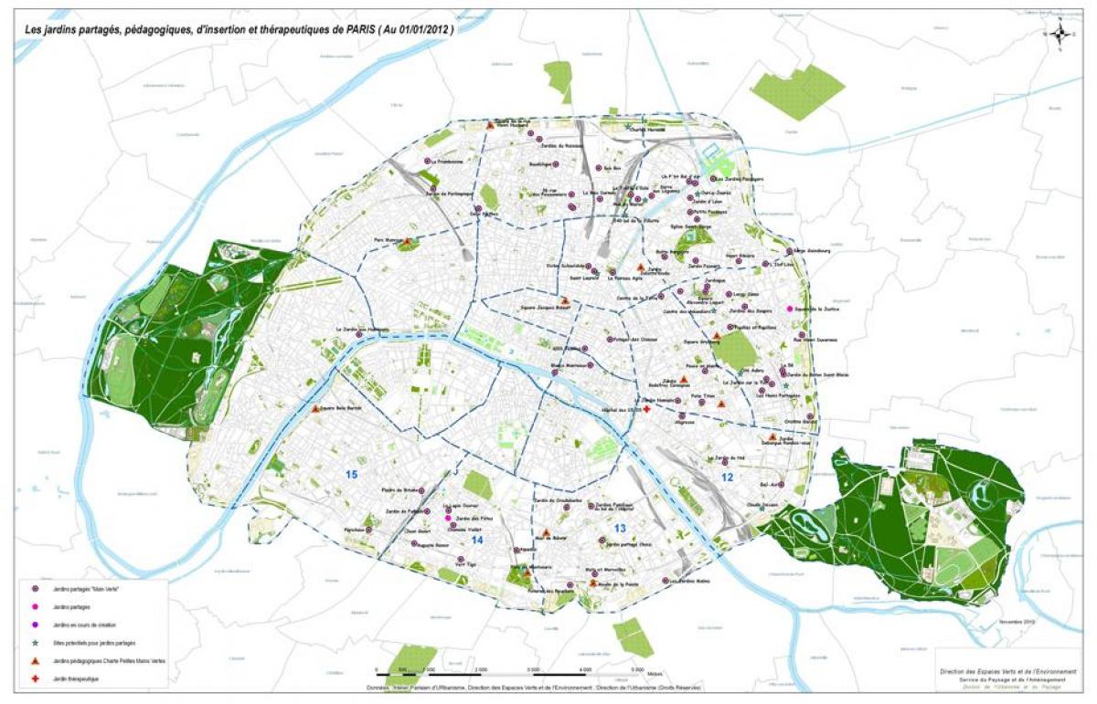 Karte Der Pariser Gärten