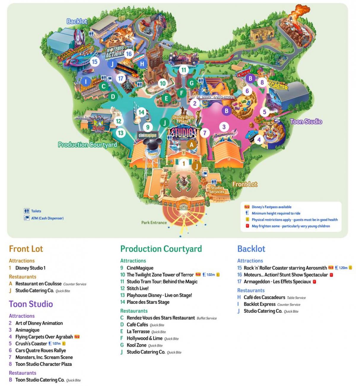 Karte von Disney Studios