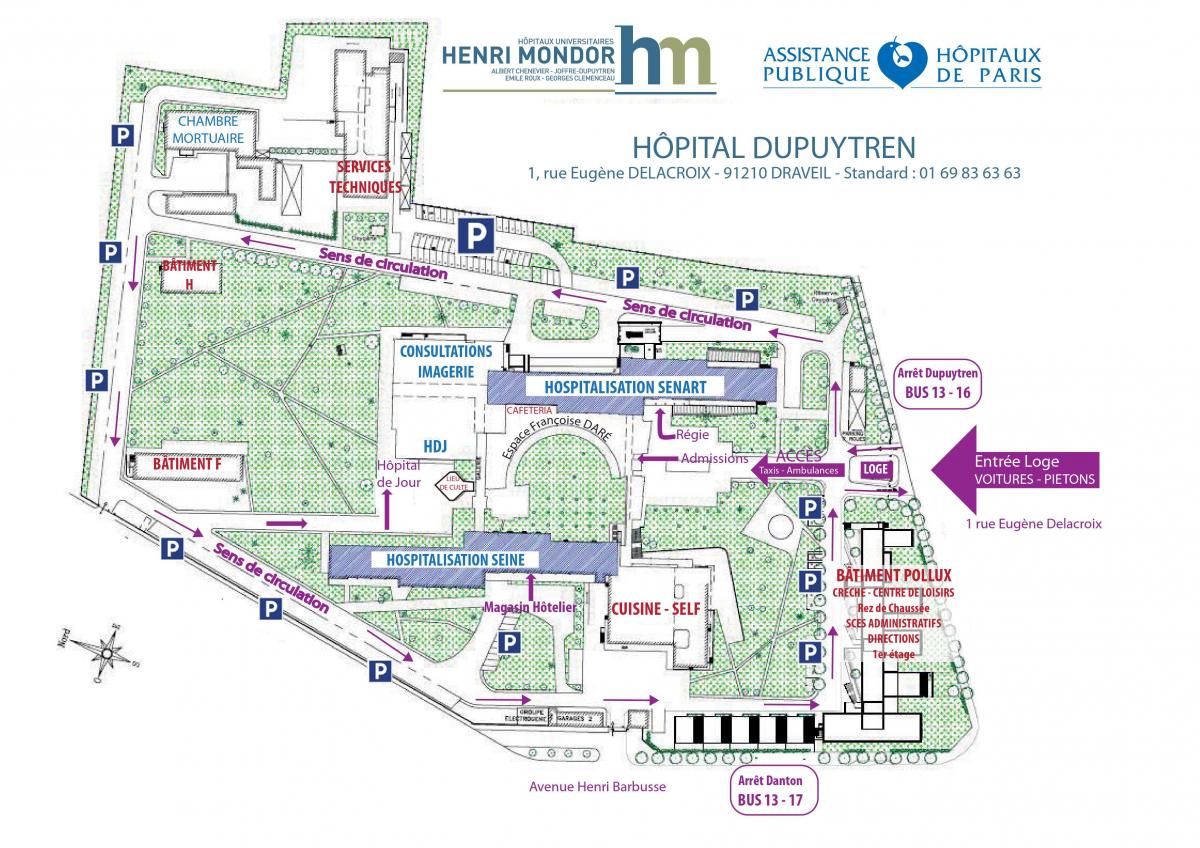 Karte von Joffre-Dupuytren-Krankenhaus