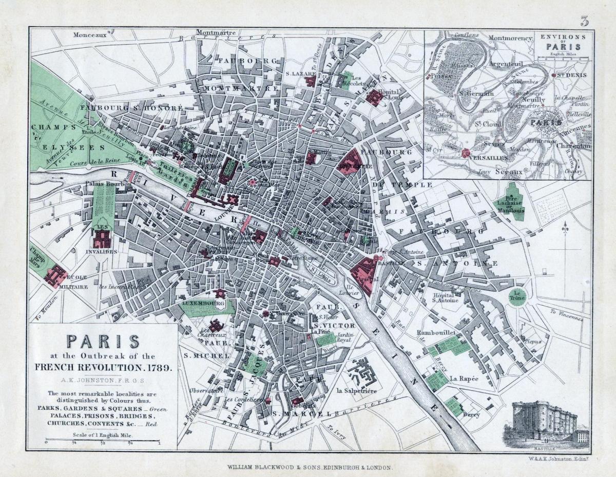 Karte von Paris 1789