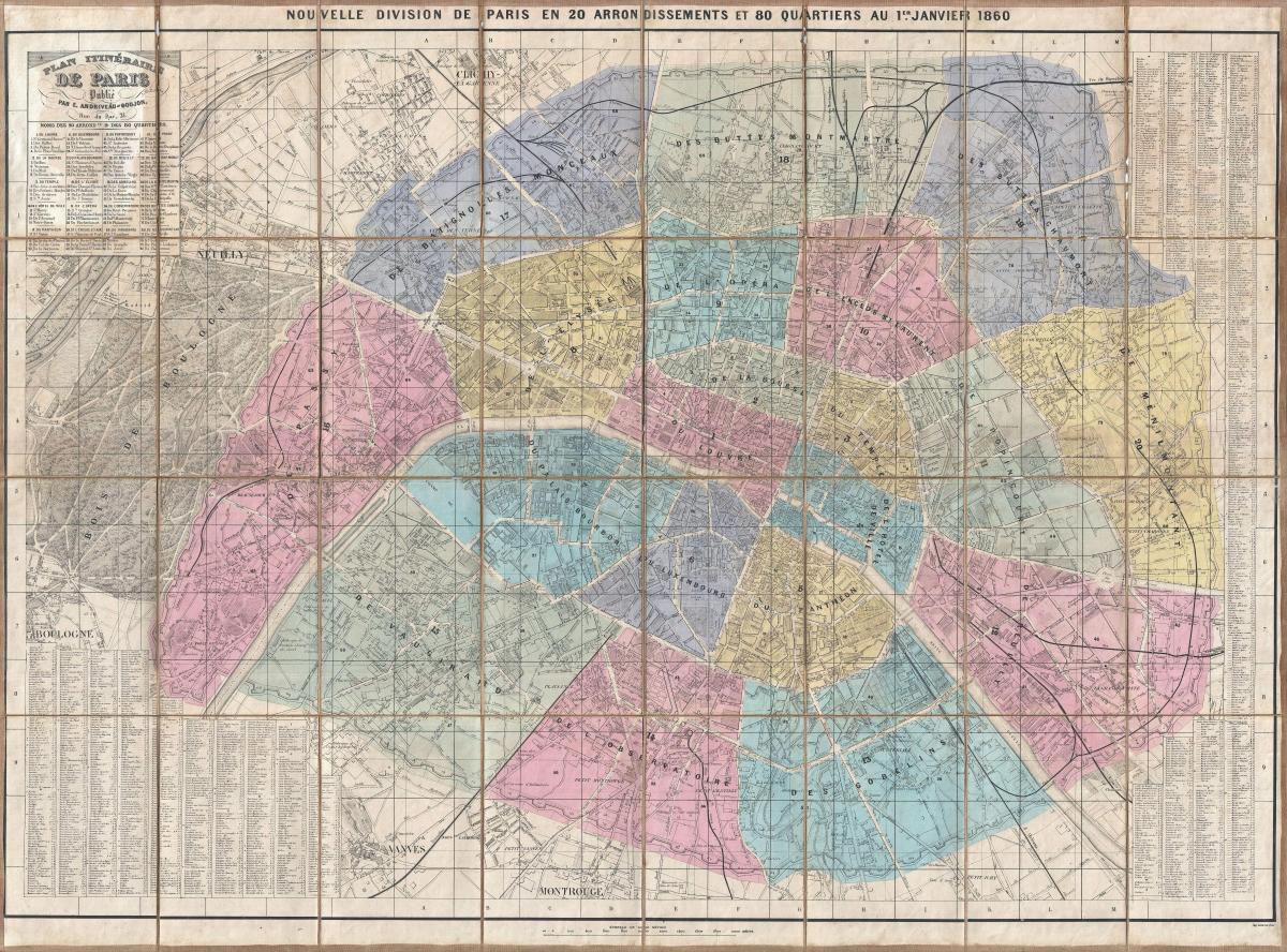 Karte von Paris, 1860