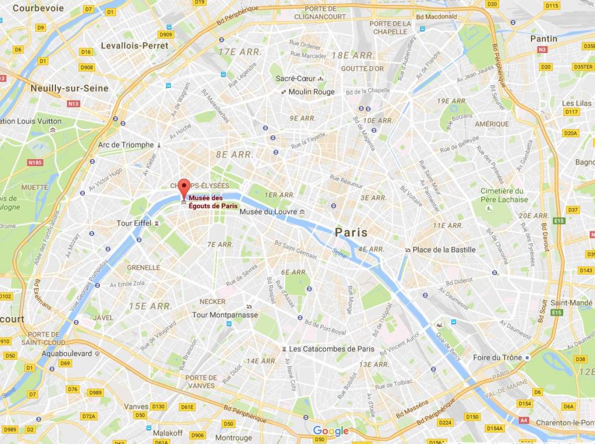 Karte der Pariser Kanalisation