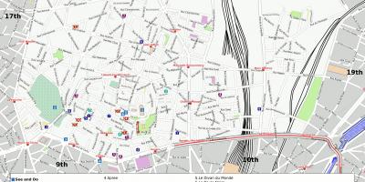 Karte des 18ten arrondissement von Paris